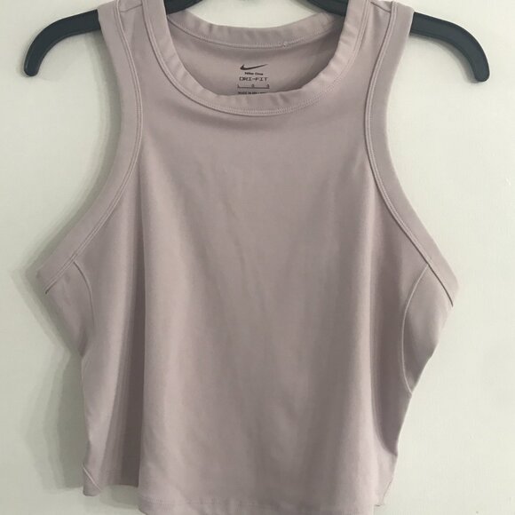 Nike Women's One Fitted Dir-FIT Cropped Tank Top in Light Purple size L NWT - Picture 2 of 5